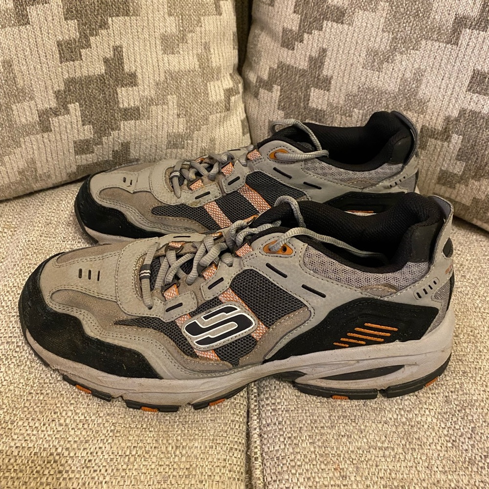 Skechers Gray and Black Athletic Shoes with Cushioned Sole